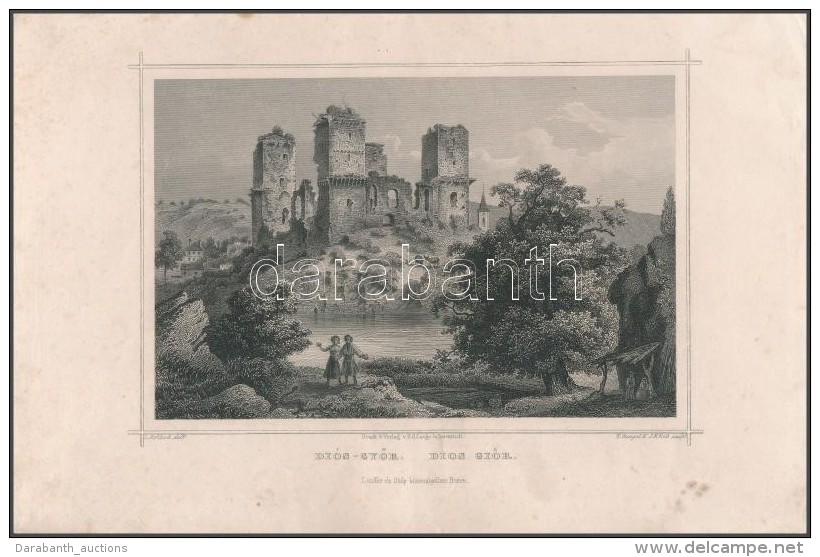 Cca 1840 Ludwig Rohbock (1820-1883): DiósgyÅ‘r Vára Acélmetszet / Steel-engraving Page Size:... - Stampe & Incisioni