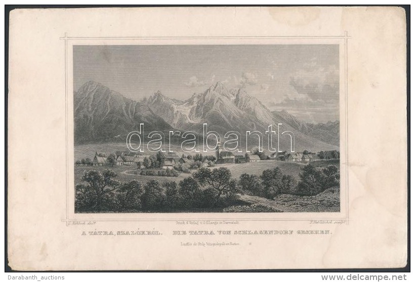 Cca 1840 Ludwig Rohbock (1820-1883): A Tátra Szalókról Acélmetszet / Tatra... - Stampe & Incisioni