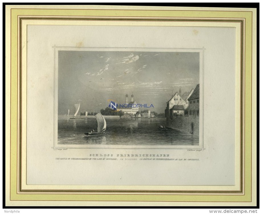 FRIEDRICHSHAFEN: Das Königliche Schloß, Stahlstich Von Lange/Kurz Um 1840 - Lithographies