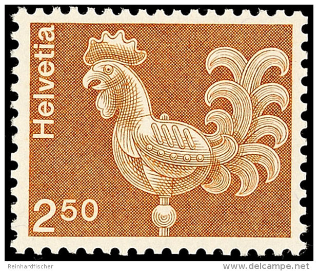 2,50 Fr. Turmhahn Auf Normalem Papier, Tadellos Postfrisch, Mi. 55,-, Katalog: 1057x **2, 50 Fr. Tower Cock On... - Autres & Non Classés