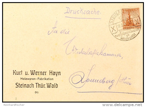 Vordruckbrief "Hayn, Steinach Thür. Wald" Mit Einzelfrankatur 3 Pfennig Tannen Und SST "Steinach (Thür)... - Autres & Non Classés