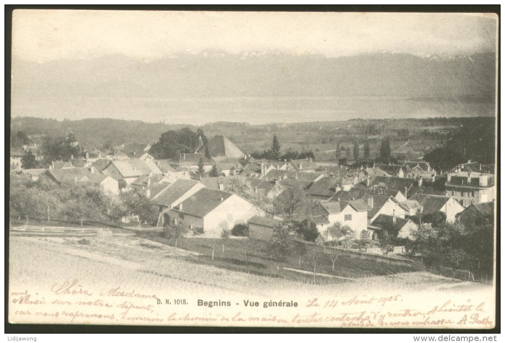 BEGNINS OLD POSTCARD 1905 - Begnins