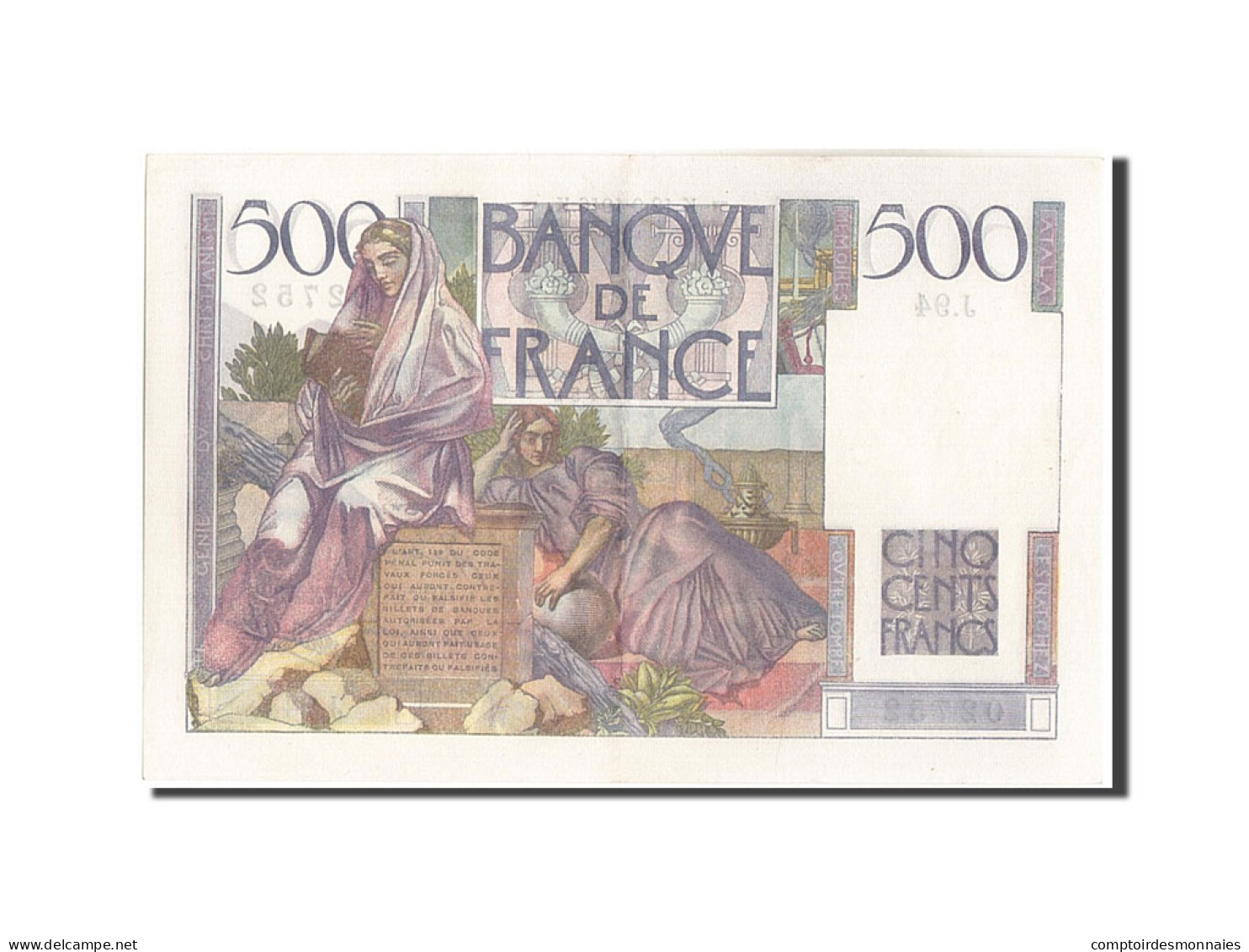 Billet, France, 500 Francs, 500 F 1945-1953 ''Chateaubriand'', 1946, 1946-09-12 - 500 F 1945-1953 ''Chateaubriand''