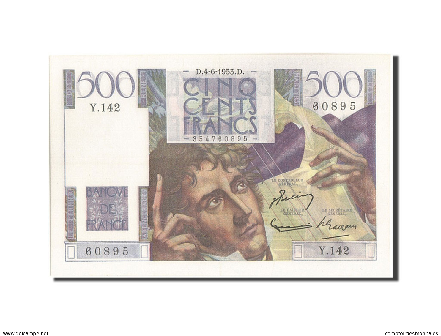 Billet, France, 500 Francs, 500 F 1945-1953 ''Chateaubriand'', 1953, 1953-06-04 - 500 F 1945-1953 ''Chateaubriand''