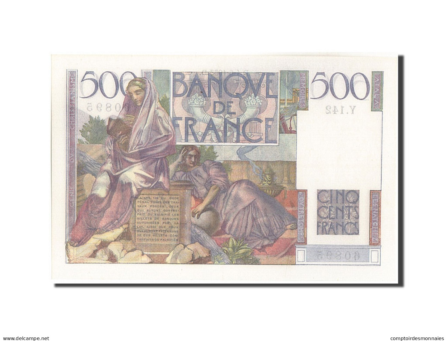 Billet, France, 500 Francs, 500 F 1945-1953 ''Chateaubriand'', 1953, 1953-06-04 - 500 F 1945-1953 ''Chateaubriand''