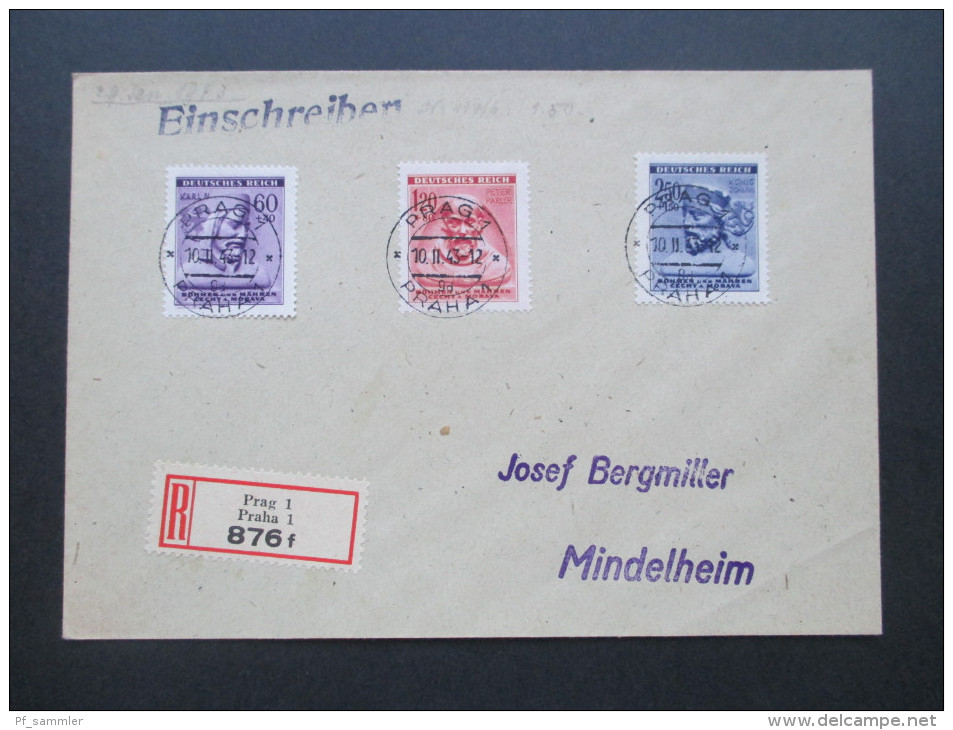 Böhmen und Mähren 1943 / 44 FDC / R-Brief 3 Stück!! Iglau 1. Sauber gestempelt!