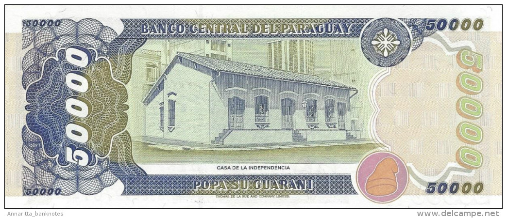 PARAGUAY 50000 GUARANIES 1997 P-217 UNC PICK PLATE SER: B08699707 [ PY832a ] - Paraguay