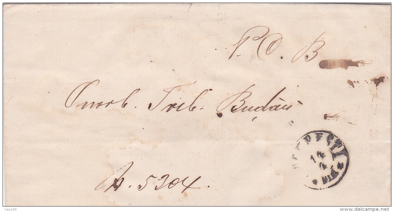 #T107    Romania/Moldova &amp; Principality -  Official Letter Circulated From  BUCURESTI TO BUZAU. - ...-1858 Prephilately