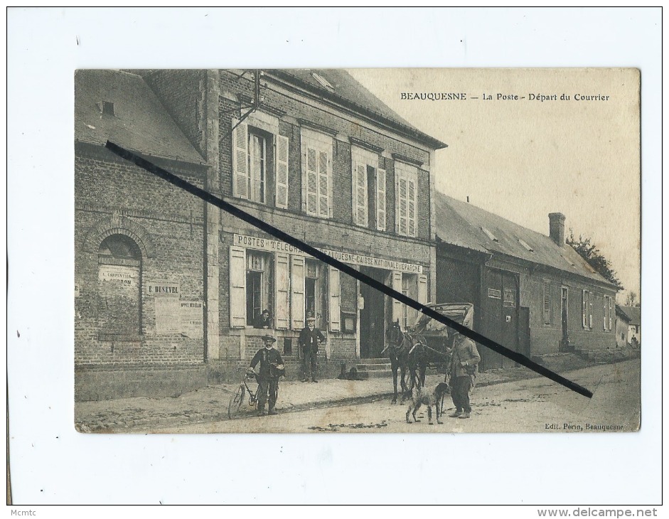 CPA -  Beauquesne -  La Poste  -  Départ Du Courrier ( Caisse Nationale D´Epargne ) - Beauquesne