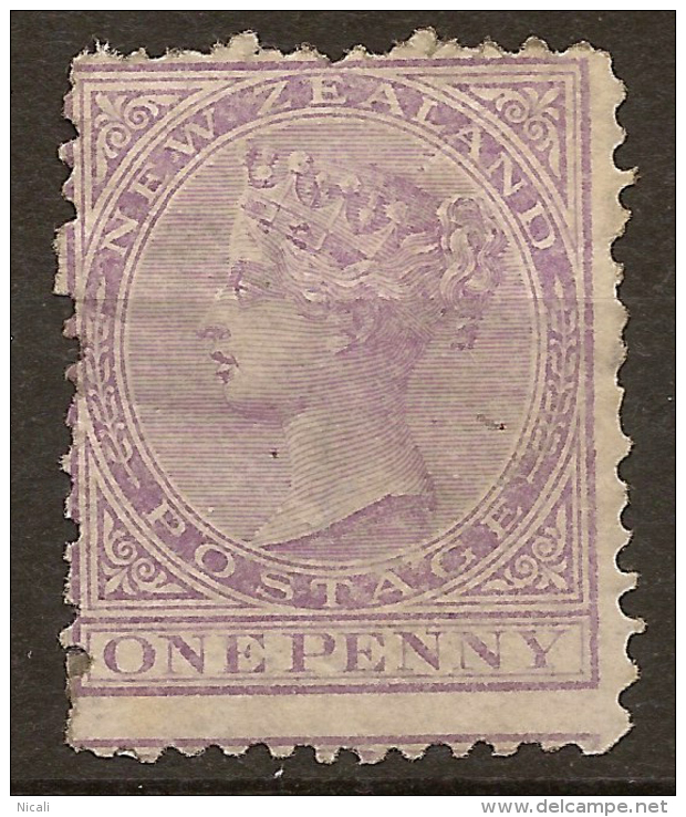 NZ 1874 1d Lilac FSF QV P12.5 SG 152 HM #UK311 - Unused Stamps