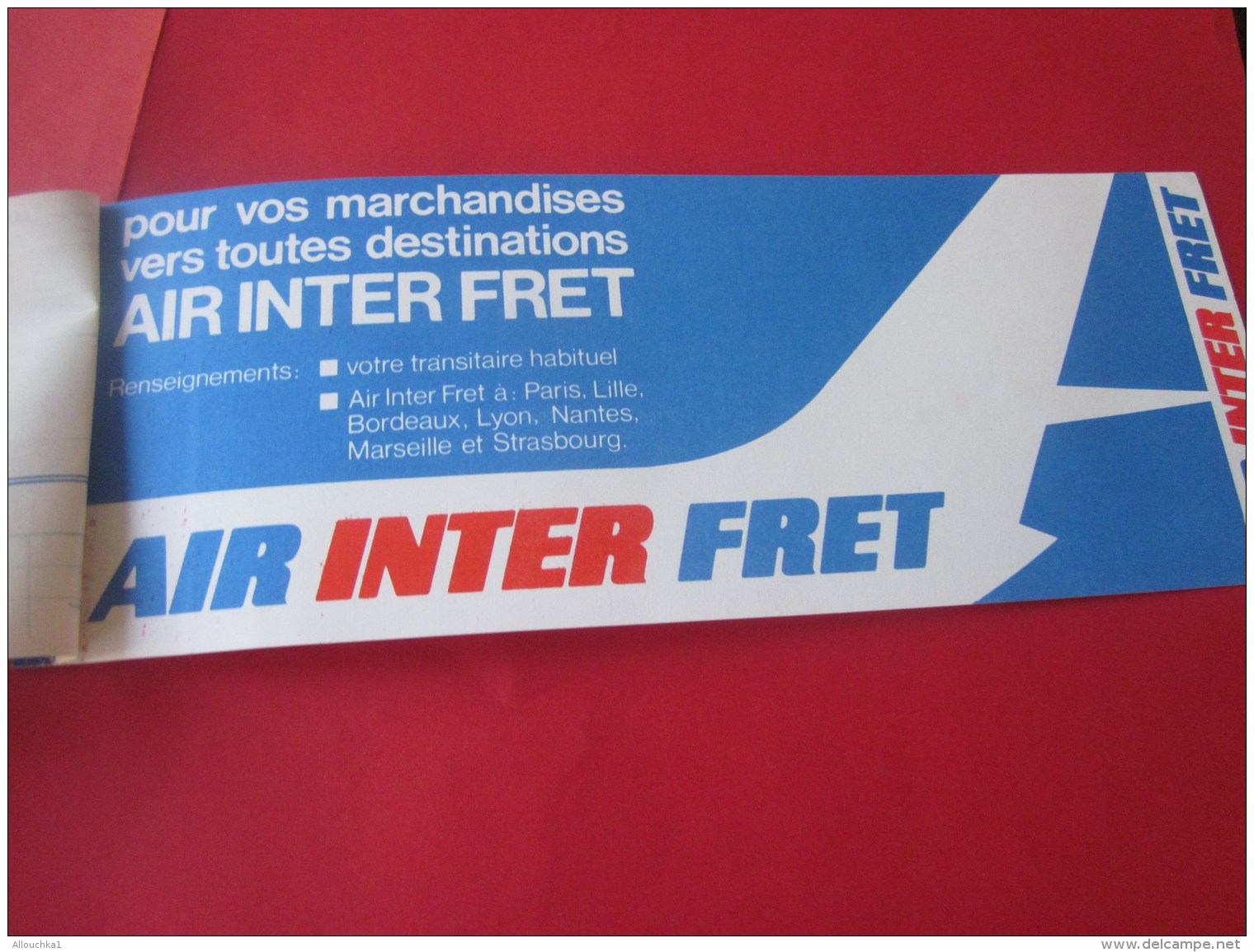 BILLET EMBARQUEMENT AVION AIR INTER TITRE DE TRANSPORT BILLET  PARIS W / MARSEILLE AEROPORT AIRPORT 1970 - Europa