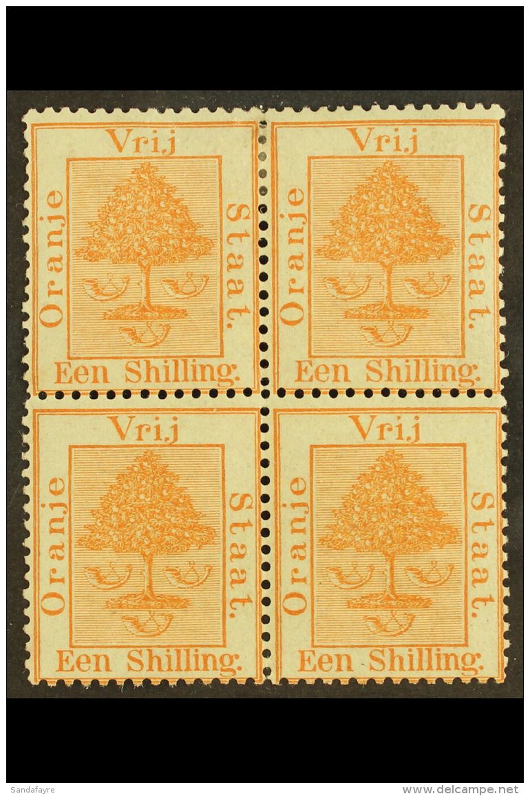 ORANGE FREE STATE 1868 1s Orange Buff, SG 8, Very Fine Mint Block Of 4, Lower Stamps NHM. For More Images, Please... - Zonder Classificatie