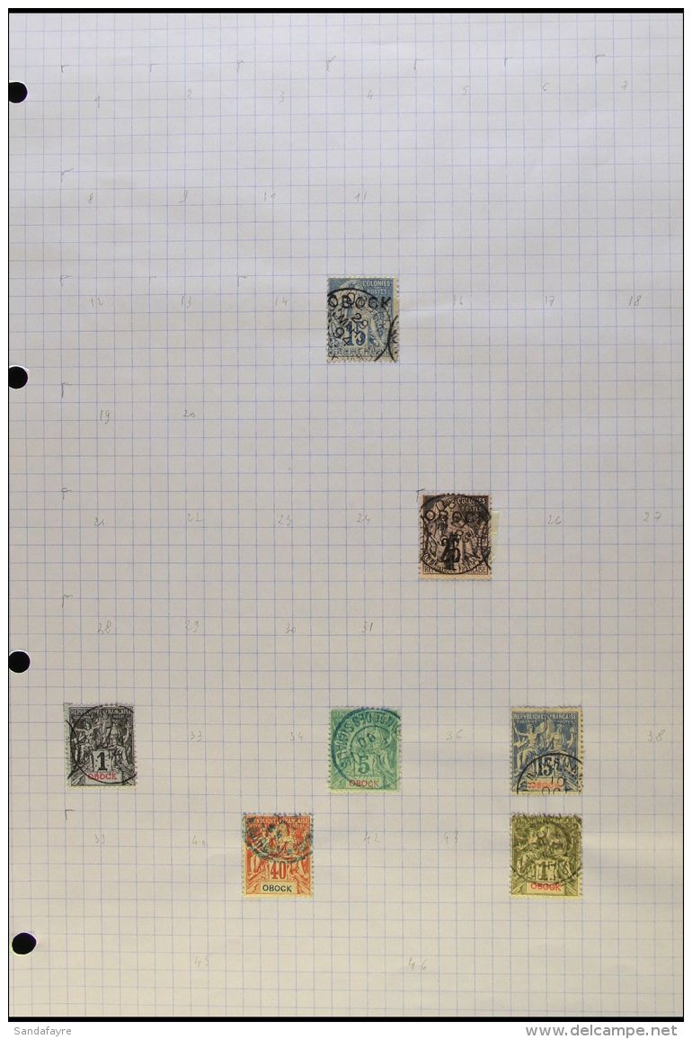 OBOCK 1892-1894 All Different FINE USED Collection On Pages. With 1892 (straight Line Handstamp) 15c And "4" On... - Sonstige & Ohne Zuordnung