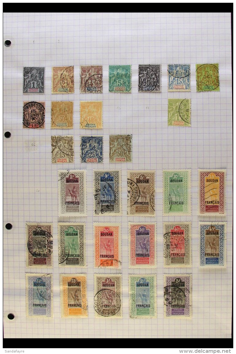 FRENCH SUDAN 1894-1942 All Different FINE USED Collection On Pages. Note 1894 "Tablet" Set To 40c Plus 1f; 1900... - Andere & Zonder Classificatie