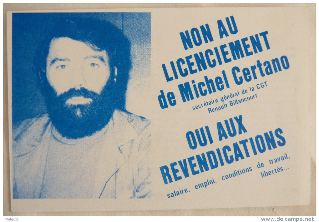 CPSM CGT NON AU LICENCIEMENT DE Michel CERTANO - Syndicats