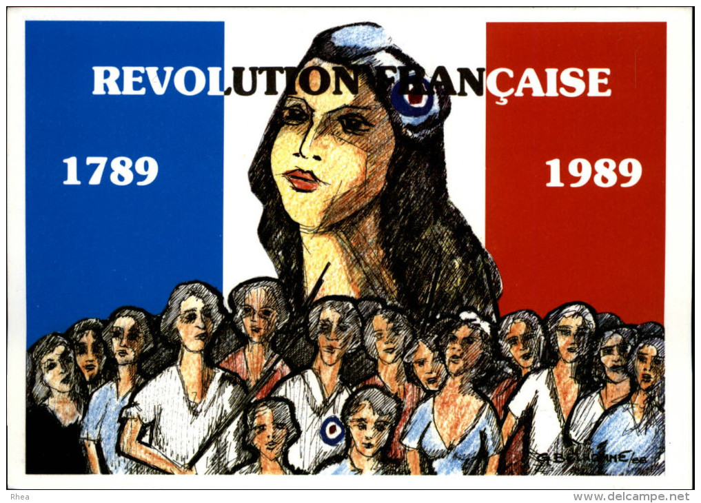 Events - MARIANNE - bonnet phrygien - révolution française - bicentenaire -  illustrée par BELHOMME