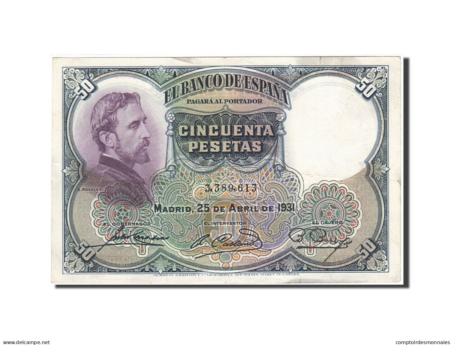 Billet, Espagne, 50 Pesetas, 1931, 1931-04-25, KM:82, TTB - 50 Peseten