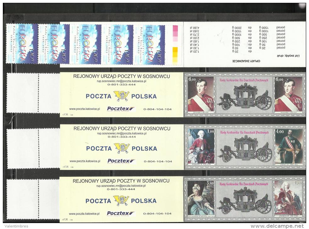 Carnet Booklet Markenheftchen Pologne Polen Poland 211  6  Carnets Différents Rois Et Reines Carosse Couleur Argent - Markenheftchen