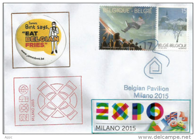 BELGIUM. UNIVERSAL EXPO MILANO 2015,  Letter From The Belgian Pavilion, With Stamps Of Belgium. - 2015 – Milan (Italie)