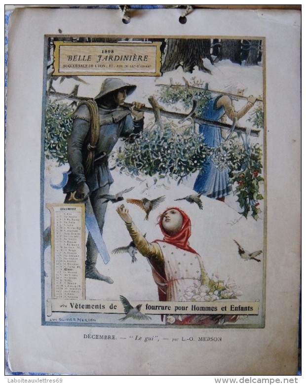 CALENDRIER PUBLICITAIRE 1898 - BELLE JARDINIERE - Groot Formaat: ...-1900