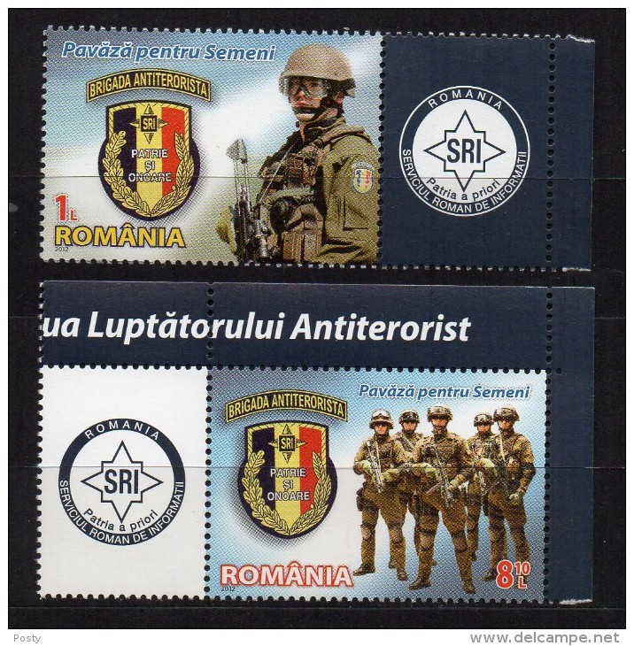 ROUMANIE - POLICE - ARMEE - BRIGADE ANTI-TERRORISTE - PATRIE ET HONNEUR - 2012 - Bords De Feuillet - - Unused Stamps