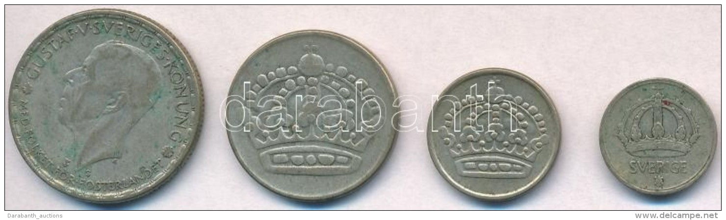 Svédország 1942G 10ö Ag + 1Kr Ag 'V. Gusztáv' + 1954TS  25ö Ag + 50ö Ag T:2,2-... - Unclassified