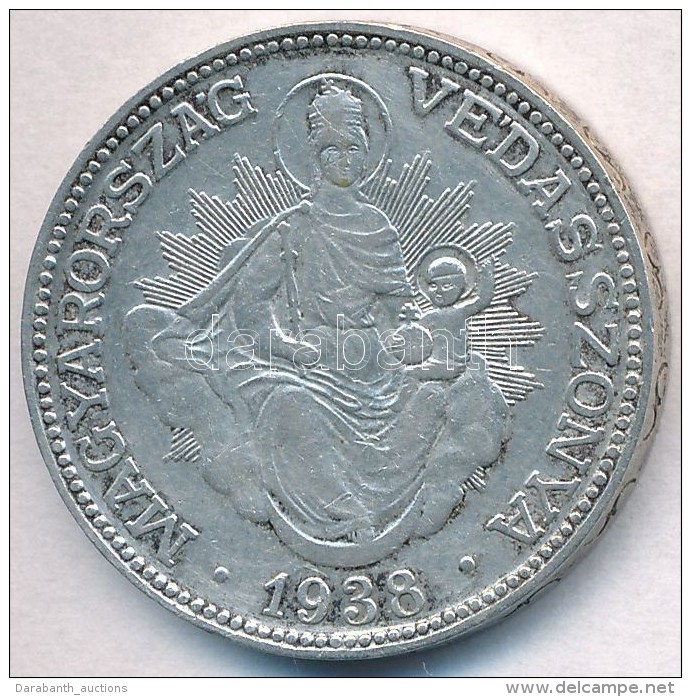 1938. 2P Ag 'Madonna' T:2 Kis Patina Adamo P7 - Non Classificati