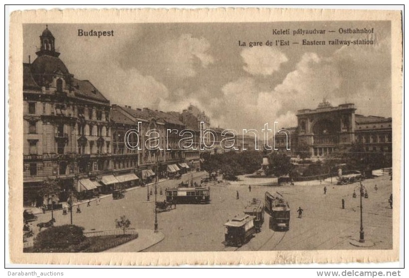 Budapest VII. Keleti Pályaudvar; Tér, Villamosok - 2 Db RÉGI Képeslap / 2 Pre-1945... - Unclassified