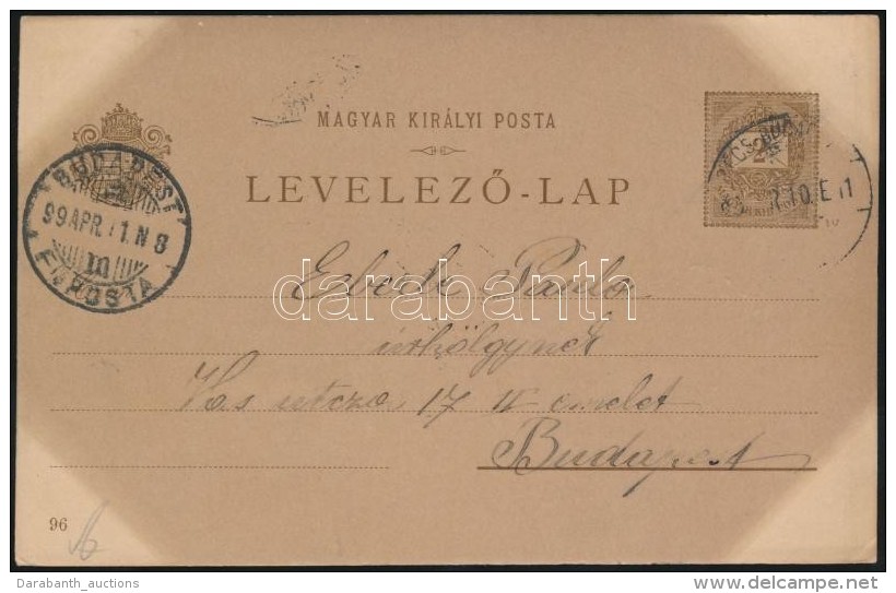 1899 Millenniumi 2kr Díjjegyes LevelezÅ‘lap (Budapest Kiállítás) Bécs-Budapest... - Otros & Sin Clasificación