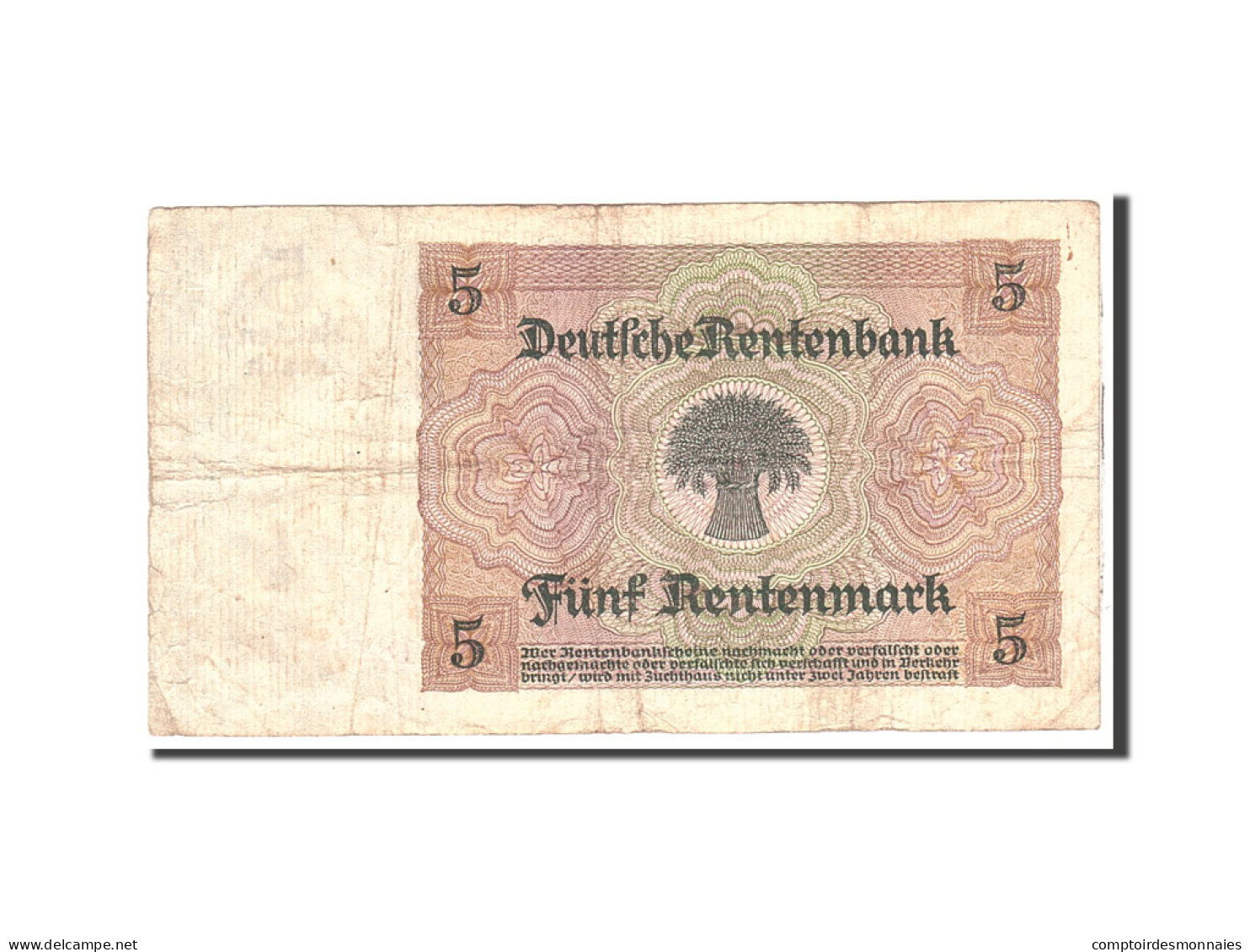 Billet, Allemagne, 5 Rentenmark, 1926, 1926-01-02, KM:169, TB - 5 Rentenmark