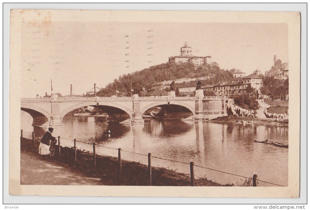 TORINO MONTE CAPPUCCINI E PONTE UMBERTO I° F/P VIAGGIATA 1931 (a) - Ponts