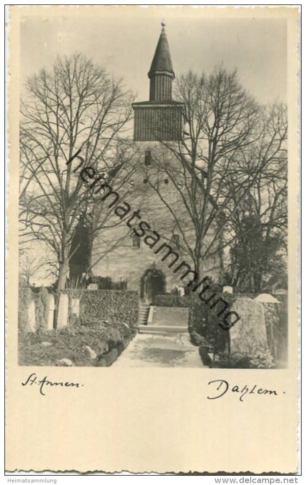 Berlin-Dahlem - St. Annen Kirche Foto-AK 30er Jahre - Dahlem