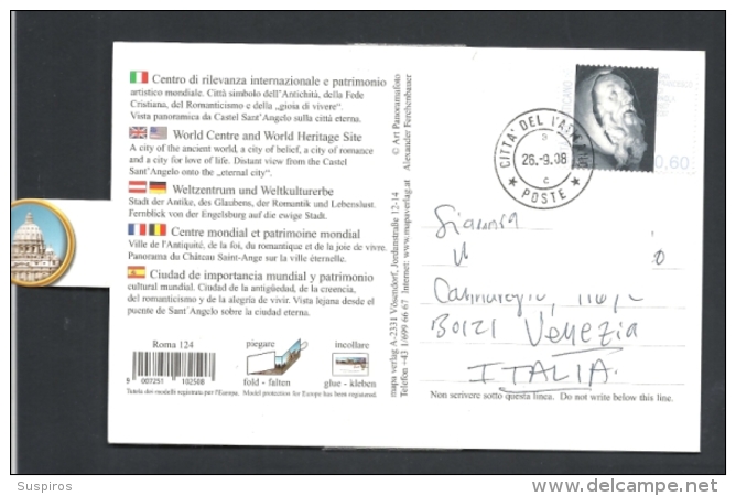 VATICANO 2007 The 500th Anniversary Of The Death Of St. Francis Of Paola MAXI POSTCARD TRAVELLED TO VENICE - Gebraucht