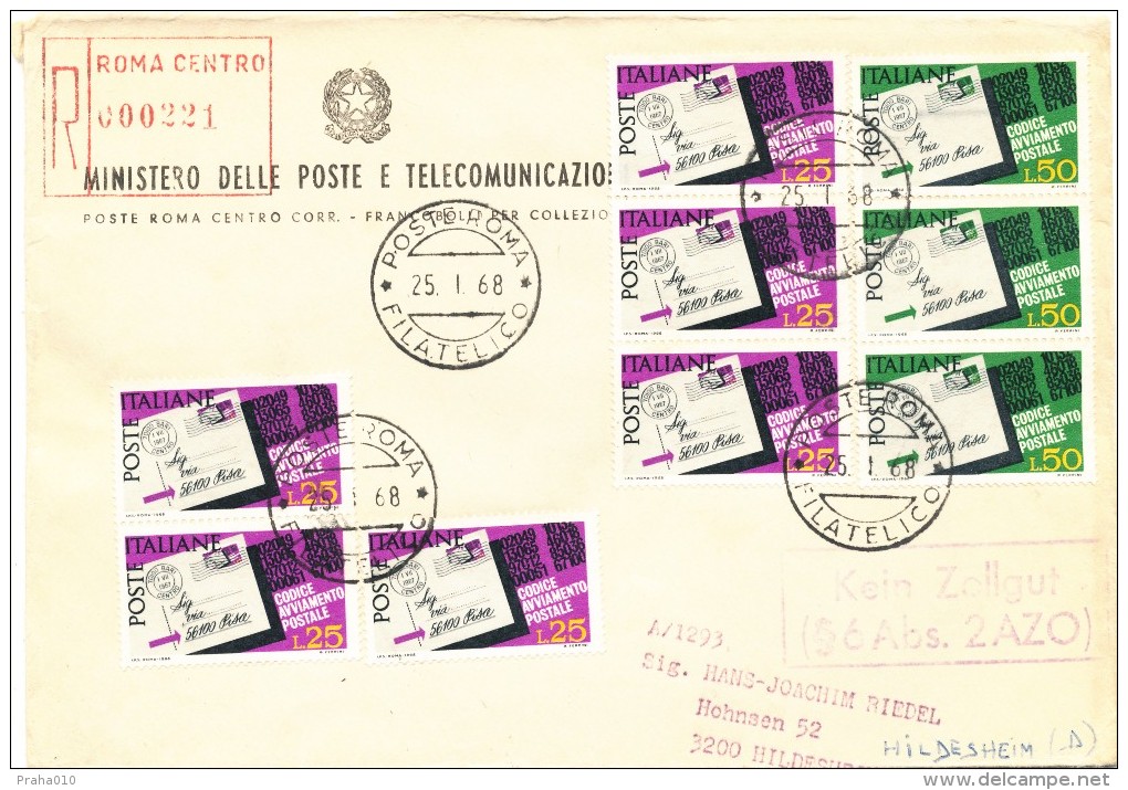 K8903 - Italy (1968) Poste Roma Filatelico (R-letter) Stamp: Italy Post Zip Code - Zipcode