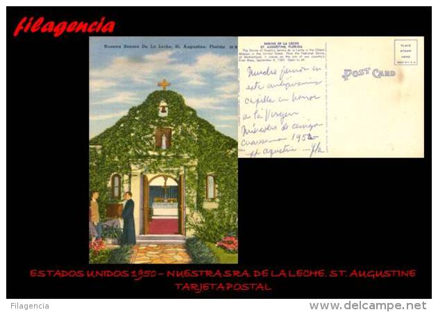 PIEZAS. ESTADOS UNIDOS. ENTEROS POSTALES. TARJETA POSTAL 1950. CAPILLA DE NUESTRA SEÑORA DE LA LECHE EN LA FLORIDA - Autres & Non Classés