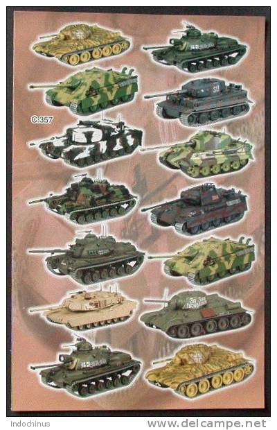 Planche 14 Autocollants TANK  CHAR D'ASSAUT  Panther, Tiger  Etc ....   PORT  OFFERT - Fahrzeuge