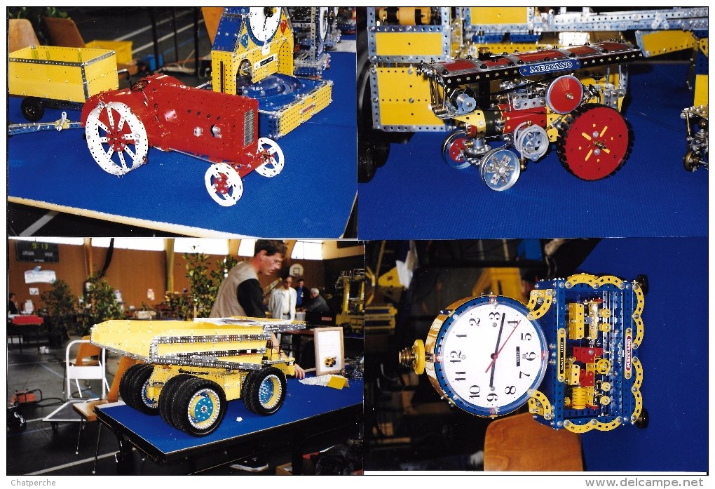 MECCANO LOT 12 PHOTOGRAPHIES EXPOSITION EXINCOUR DOUBS 24.5.1998 HYDRAVION TRAIN - Meccano