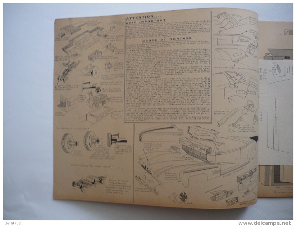 JOUETS ELLEN - MAQUETTE CARTON à construire - AUTOMOBILE POUVANT ROULER - modèle type "COACH décapotable" - série A