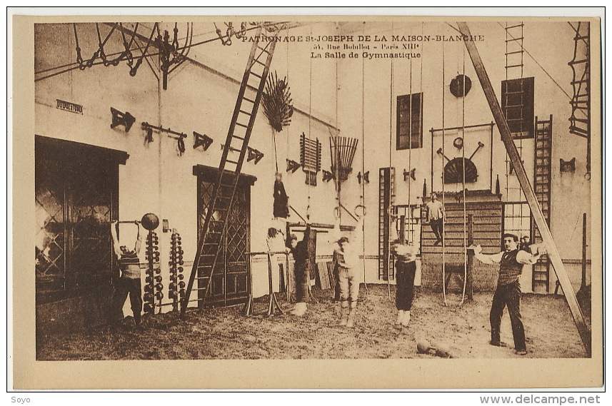 Salle Gymnastique St Joseph De Maison Blanche 54, Rue Bobillot Paris XIII Poids Et Haltere Halterophilie Anneaux - Gymnastics