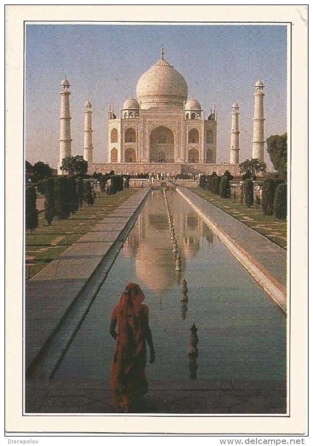 R2896 India Taj Mahal - Cartolina Con Legenda Descrittiva - Edizioni De Agostini - Azië