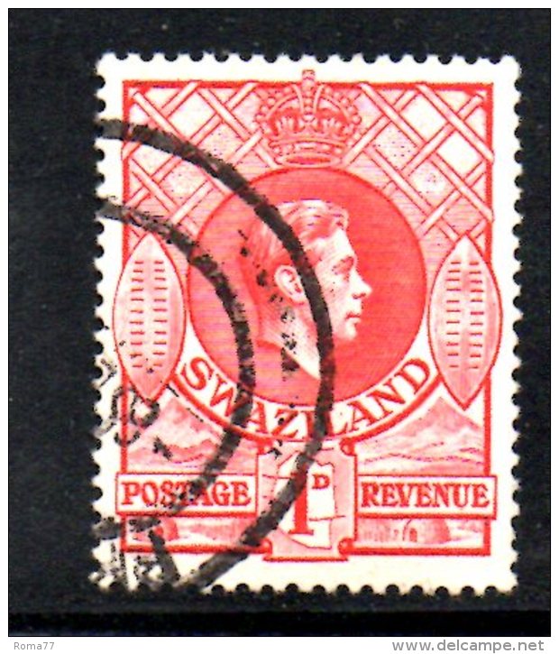 T587 - SWAZILAND 1938 , Gibbons N. 29a Usato  Dent 13 1/2 X 14 - Swasiland (...-1967)