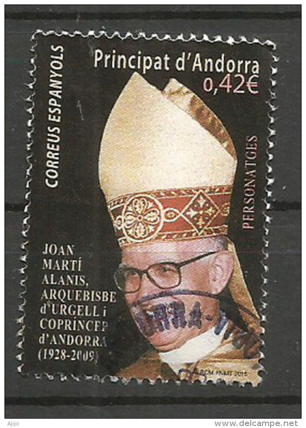 Co Prince D'Andorre, Archevèque Joan Marti Alanis,  Un Timbre Oblitéré, 1 ère Qualité, Cachet Rond - Used Stamps