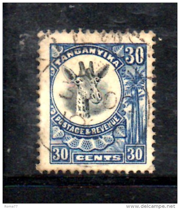T593 - TANGANYKA 1922 , Gibbons N. 79 Usato - Tanganyika (...-1932)