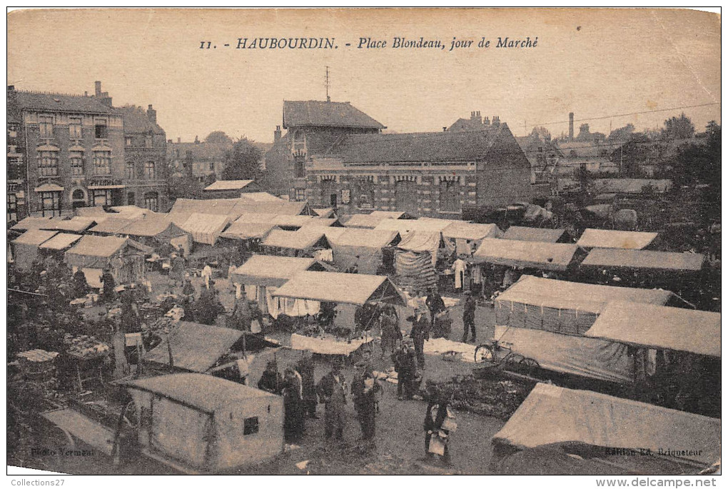 59-HAUBOURDIN- PLACE BLONDEAU, JOUR DE MARCHE - Haubourdin