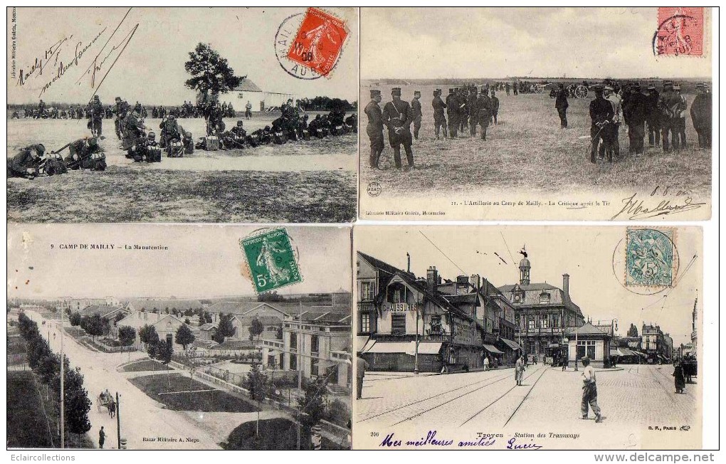 Mailly    10    Lot De  20 Cartes Scènes Diverses Dont Café.Gare.Casino.Boucherie.Cérémonie. 1 Carte Photo.... - Mailly-le-Camp