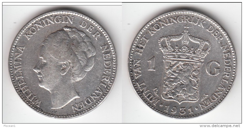 **** PAYS-BAS - NETHERLANDS - 1 GULDEN 1931 - ARGENT - SILVER **** EN ACHAT IMMEDIAT !!! - 1 Gulden