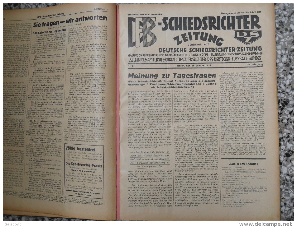 SCHIEDSRICHTER ZEITUNG 1934 (FULL YEAR, 24 NUMBER), DFB  Deutscher Fußball-Bund,  German Football Association - Libros
