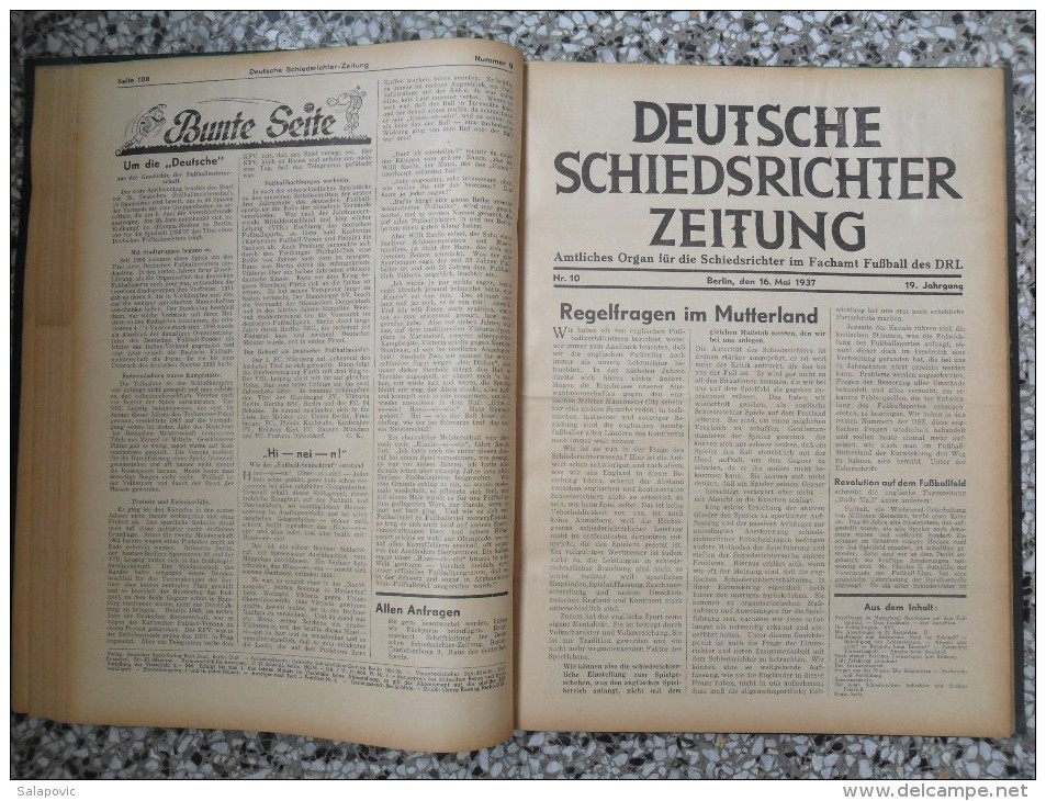 SCHIEDSRICHTER ZEITUNG 1937 (FULL YEAR, 24 NUMBER), DFB  Deutscher Fußball-Bund,  German Football Association