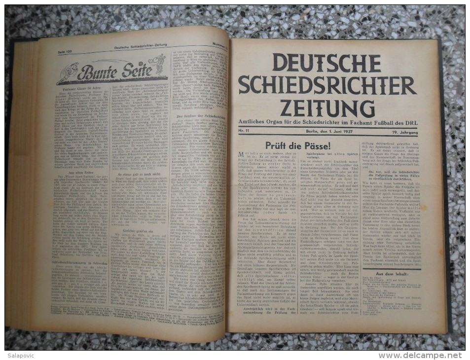 SCHIEDSRICHTER ZEITUNG 1937 (FULL YEAR, 24 NUMBER), DFB  Deutscher Fußball-Bund,  German Football Association