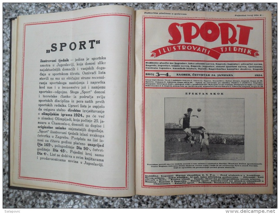 SPORT ILUSTROVANI TJEDNIK 1924 ZAGREB, FOOTBALL, SKI, MOUNTAINEERING ATLETICS, SPORTS NEWS  (FULL YEAR, 48 NUMBER) - Books